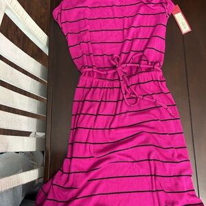 NWT Merona Pink and Black Striped Dress